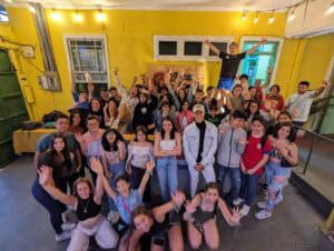 Tico Lingo Spanish School in Costa Rica - Group Spanish Class Outside with locals