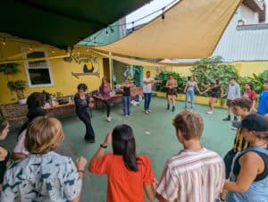 Tico Lingo Spanish School in Costa Rica - Group Spanish Class Outside