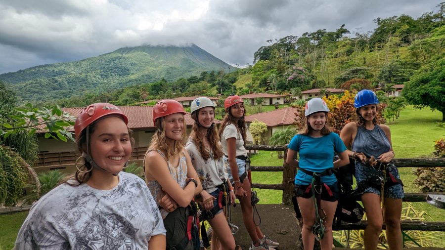 Students on a zip lind tour in Costa Rica during the Tico Lingo Spanish